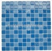 HG-423013游泳池马赛克瓷砖 蓝色水晶玻璃马赛克背景墙装修