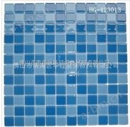 游泳池马赛克瓷砖 蓝色水晶玻璃马赛克背景墙装修